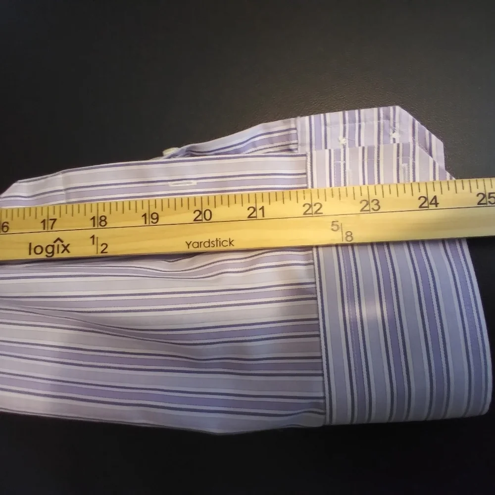 Banana Republic Men's Purple Striped Button-Up Shirt Size XL Business Work